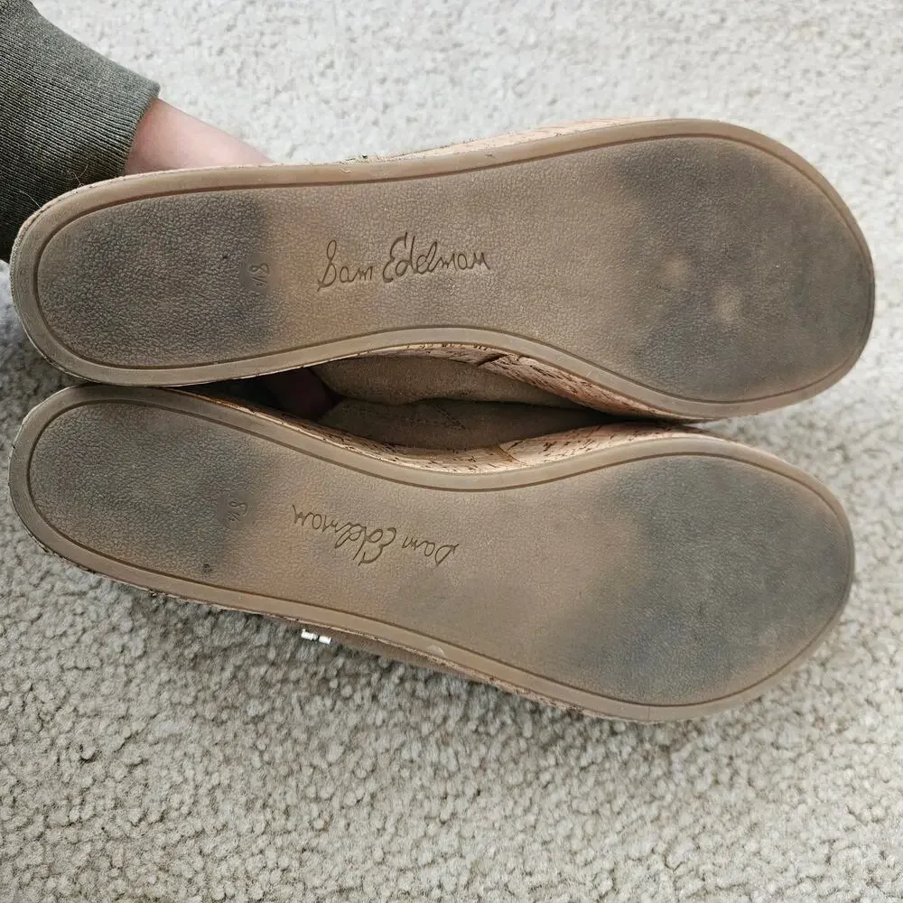 Sam Edelman Women's Ranger Cork Wedge Heel Slides 8.5